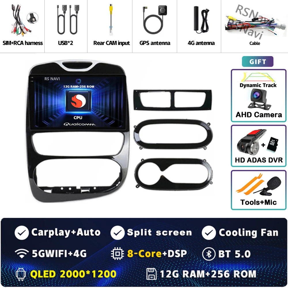 Android 15 Carplay Auto WIFI+4G For Renault Clio 3 4 2012 2013 2015 - 2018 Car Radio GPS Stereo Multimedia Player 2din Wireless