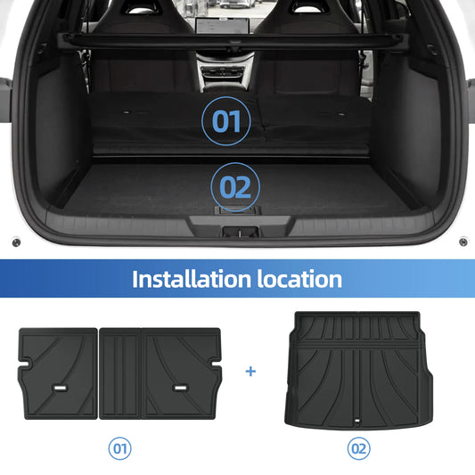 Right Drive for Geely Starray EM-i 2025 2026 Car Floor Mats Cargo Liner Trunk Pad TPE 3D Foot Mat All Weather BLACK