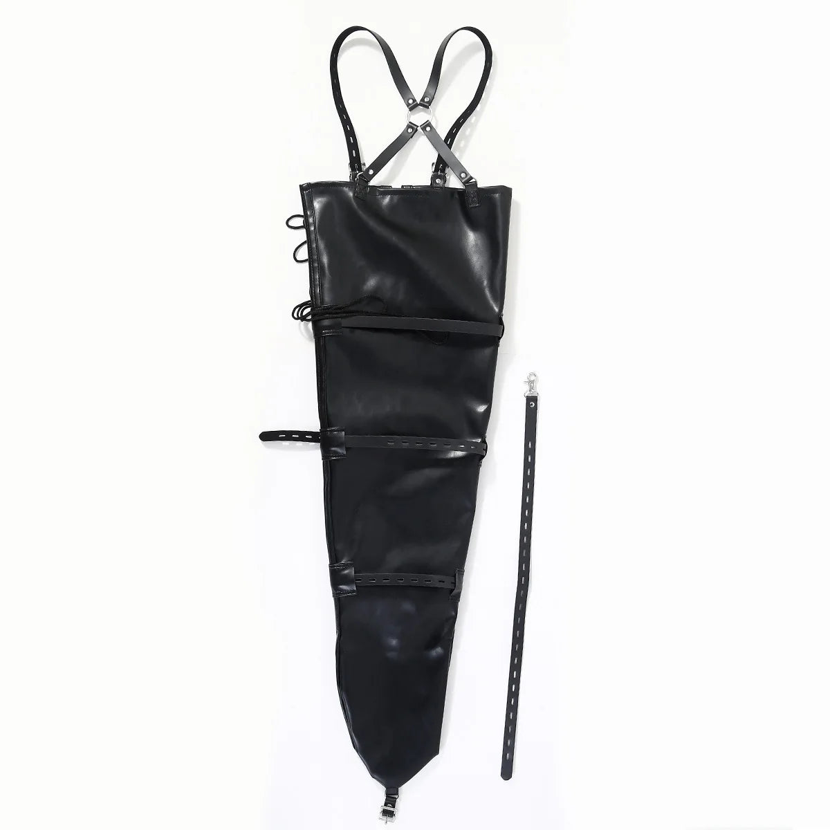 BDSM PU Leather Mermaid Restraint Sack Full Body Bondage Bag for Women Men Slave Immobilization Fetish Gear Adult Sex Toys