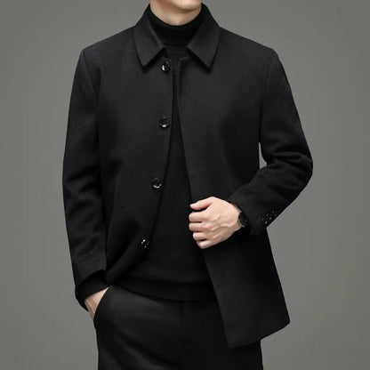 QYLVAWOY Men's Wool and Trench Coats Cashmere Jackets Lapel Man Jacket Coat Autumn Winter Clothes for Man Luxury Business Casual