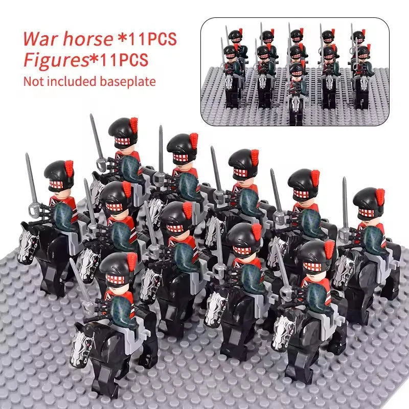 MOC Historical Military Building Blocks Figures Napoleonic Wars British Infantry Soldiers Rifle DIY Brick Toys For Birthday Gift