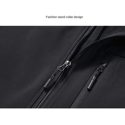 Soft shell thick vest men's autumn and winter work clothes plush jacket waterproof sleeveless windproof running sports vest