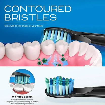 4 Pcs Electric Toothbrush Heads Compatible with Fairywill D7/D8/FW507/FW508/FW551/917/959/SG-E9 Moderately Soft Bristles Brush