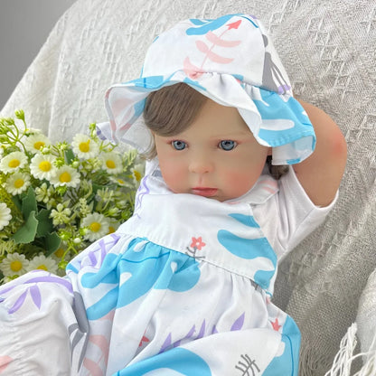 BZDOLL 48 CM 19 Inch Lifelike Reborn Doll for Girls with 3D-Skin Vinyl Limbs And Soft Cloth Body Realistic Doll Collectible Toy