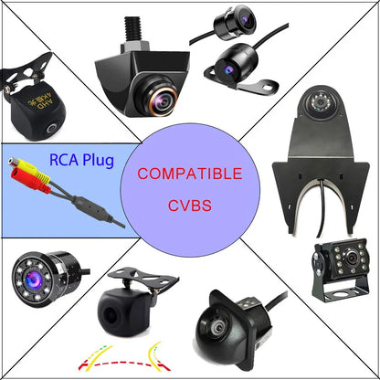 22mm Flat Sensor CVBS Vehicle Mounted Video Visual Parking Backup Radar Distance Alarm Universal Auto Safety Auxiliary Kit