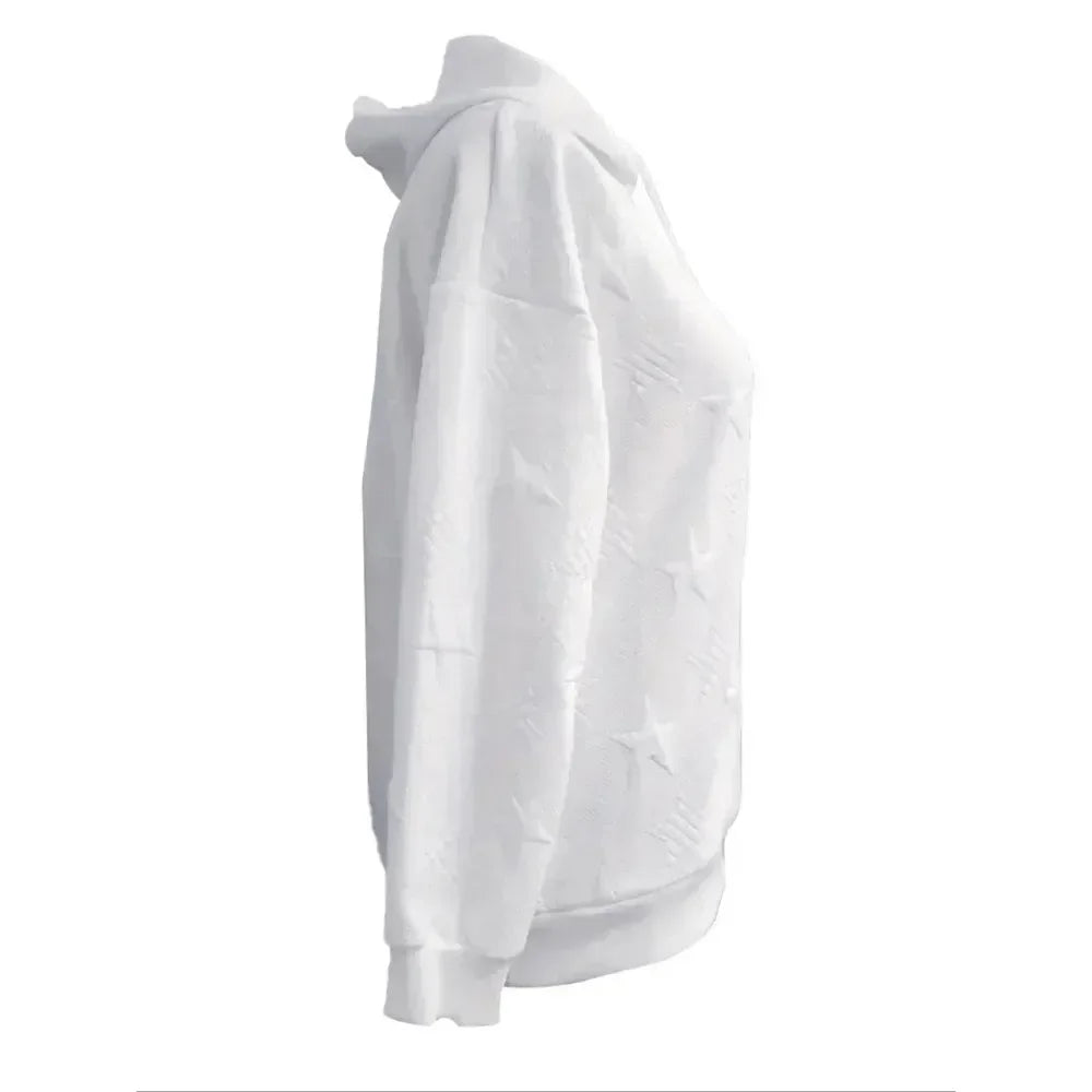 Women's Casual Plus Size 1XL-5XL Long Sleeve Hoodie Ladies Fashion Solid Color Loose Drawstring Hoodie Sweatshirt