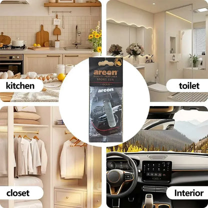 5/10/20pcs Golden Premium Gel Car Perfume - Hanging Luxury Car Decor, Lasting Elegant Fragrance