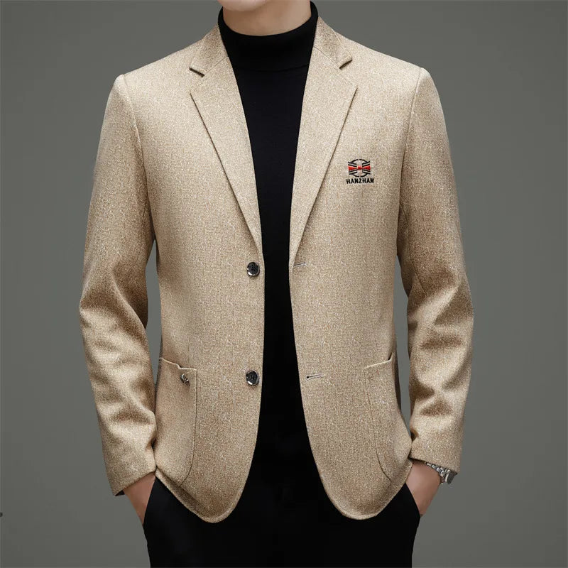2026 Spring New Design Embroidered Double-breasted Business Casual Suit Jacket for Men - High-end, Casual and Fashionable Men's