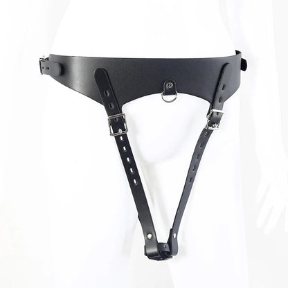 BDSM Leather AV Wand Vibrator Holder Harness Woman,Forced Orgasm Sex Suit Lingerie,Bondage Restraints,Chastity Belt,Adult Games