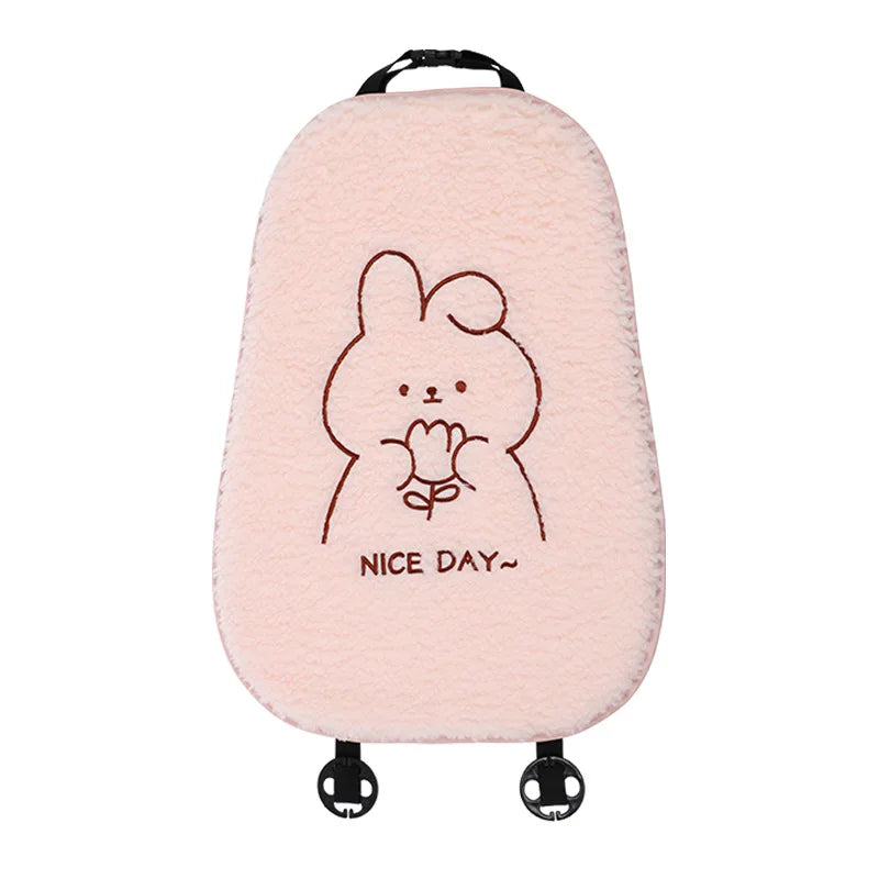 Premium Fuzzy Bear Car Seat Cushion Autumn Winter Thermal Vehicle Seat Cover with Thick Padding Cute Animal Themed Car Accessory