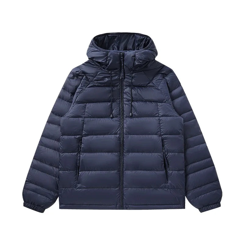 UETEEY Ultra Light Men's Down Jacket 90% White Duck Down Hooded Winter Coat Men 2025 New Autumn Warm Compression Packable