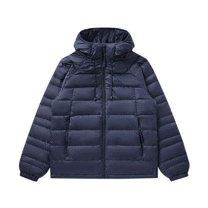 UETEEY Ultra Light Men's Down Jacket 90% White Duck Down Hooded Winter Coat Men 2025 New Autumn Warm Compression Packable