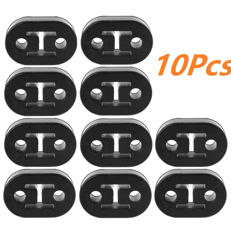 2/4/6/8/10pcs Car Rubber Exhaust Tail Pipe Mount Brackets Hanger Insulator Universal Black 2 Holes Diameter 11mm 0.44inches