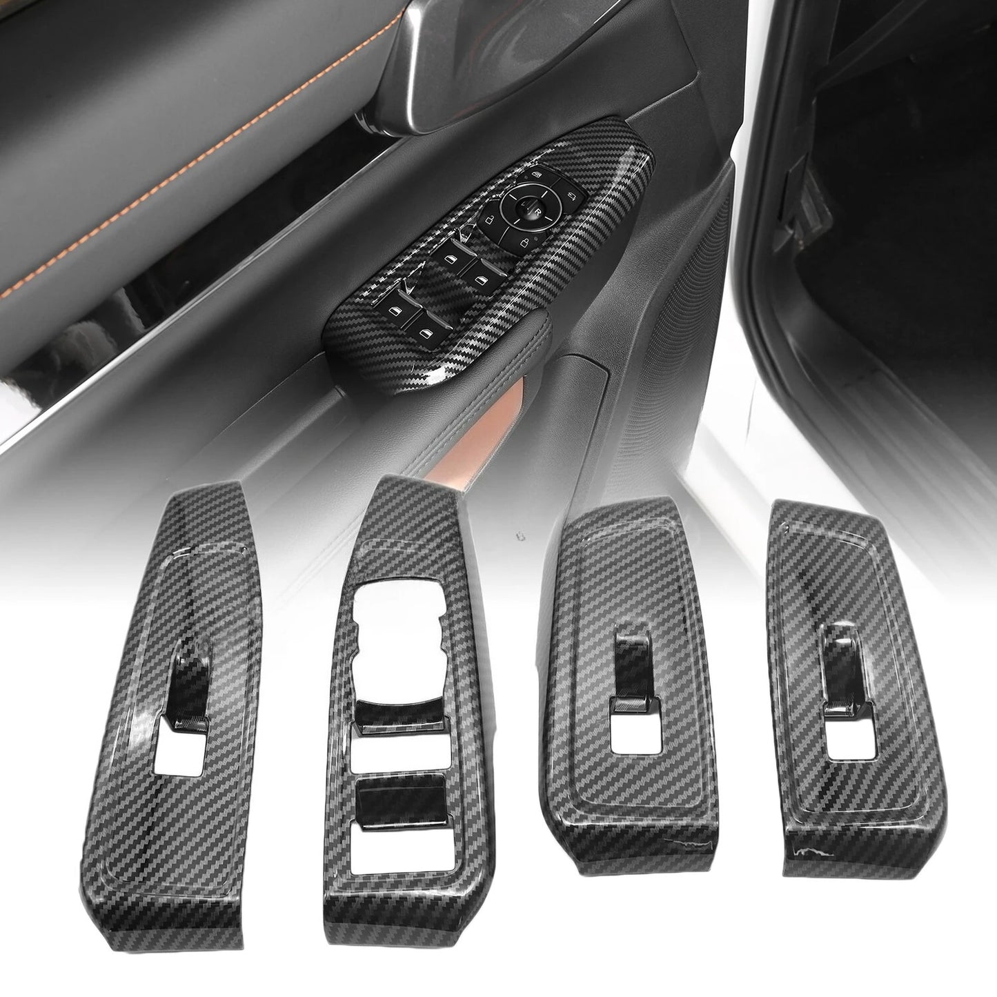 Fit for Ford Ranger 2024 2025 Interior Protection Sticker Carbon Fiber Grain Gear Shift Panel Cover Trim