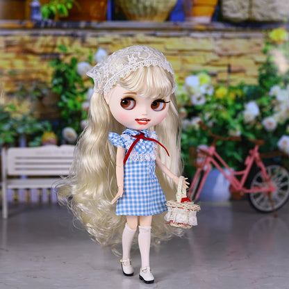 ICY DBS Blyth doll 30cm white skin, curly hair, matte face, various styles of nude dolls and other options, suitable for gift