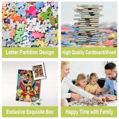 One Piece Jigsaw Puzzle Cartoon Figure Puzzles for Adults Kids Educational Intellectual Decompression Fun Family Game Toy Gift