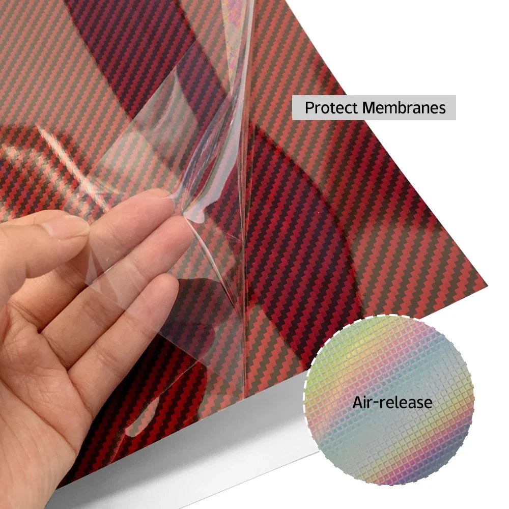 Red Series Wrap Vinyl Car Wrapping Film Bubble-free Vehicle Decoration PET Waterproof External Car Stickers Carbon Fiber Glossy