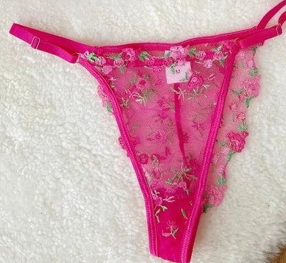 Sexy Floral Embroidery Mesh Bra Set Sweet Sheer Lace Lingerie Soft Comfort Breathable Underwear Suit Party Dating Daily Wear Bra