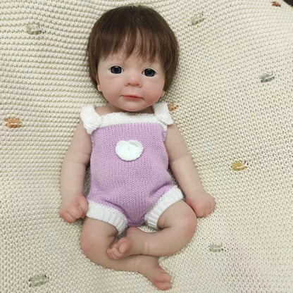 13 Inch/33cm Open Mouth & Rooted Hair Silicone Reborn Girl Doll Felicia Handmade Painted Skin Soft Touch bebe reborn de silicona