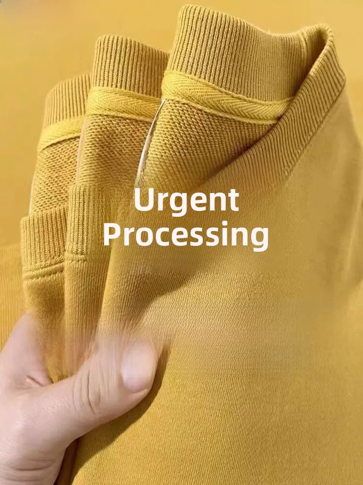Unisex 100% Cotton Hoodie Long Sleeve round Neck Loose Fit  Color Base Layer Spring Autumn Winter New Arrival