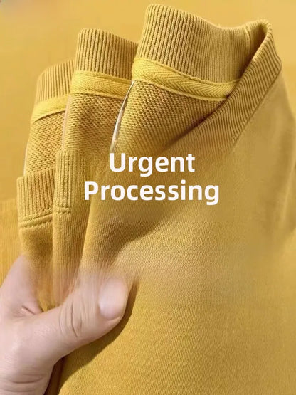 Unisex 100% Cotton Hoodie Long Sleeve round Neck Loose Fit  Color Base Layer Spring Autumn Winter New Arrival