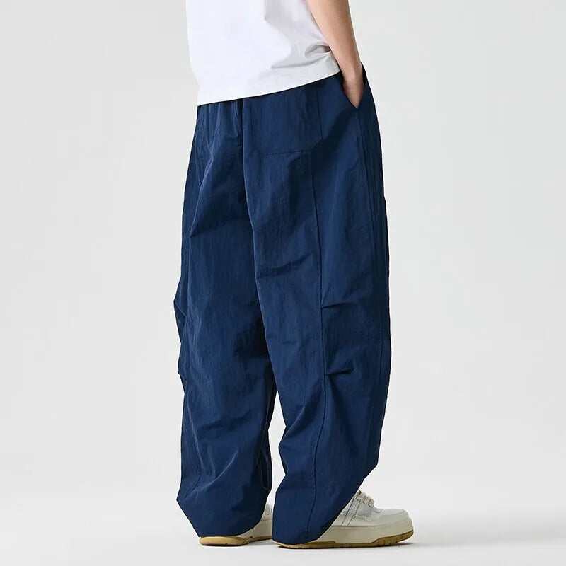 Wide Leg Pants Men and Women 2026 New Light Thin Solid Casual Harun Pants Elastic Waist Loose Oversize Fashion Trendy Streetwear