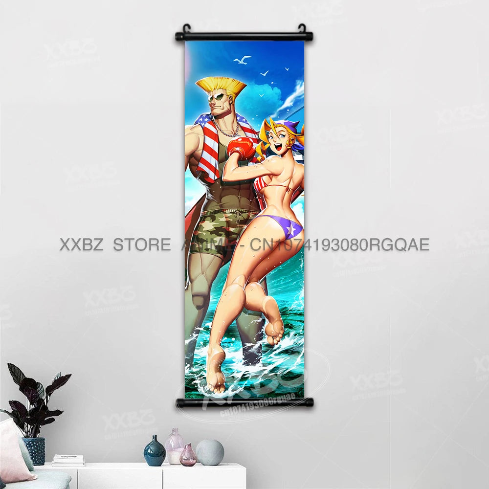 Fighting Game Street Fighter Home Decoration Hanging Painting Gouken Figures Wall Artwork Scrolls Picture Canvas Print Poster