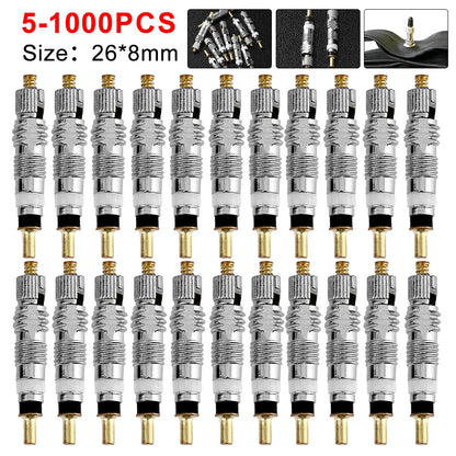 5-1000Pcs Detachable Presta Bicycle Valve Core Replacement Brass CNC FV MTB Road Bike Tire Tubes Service Parts Repair Tools
