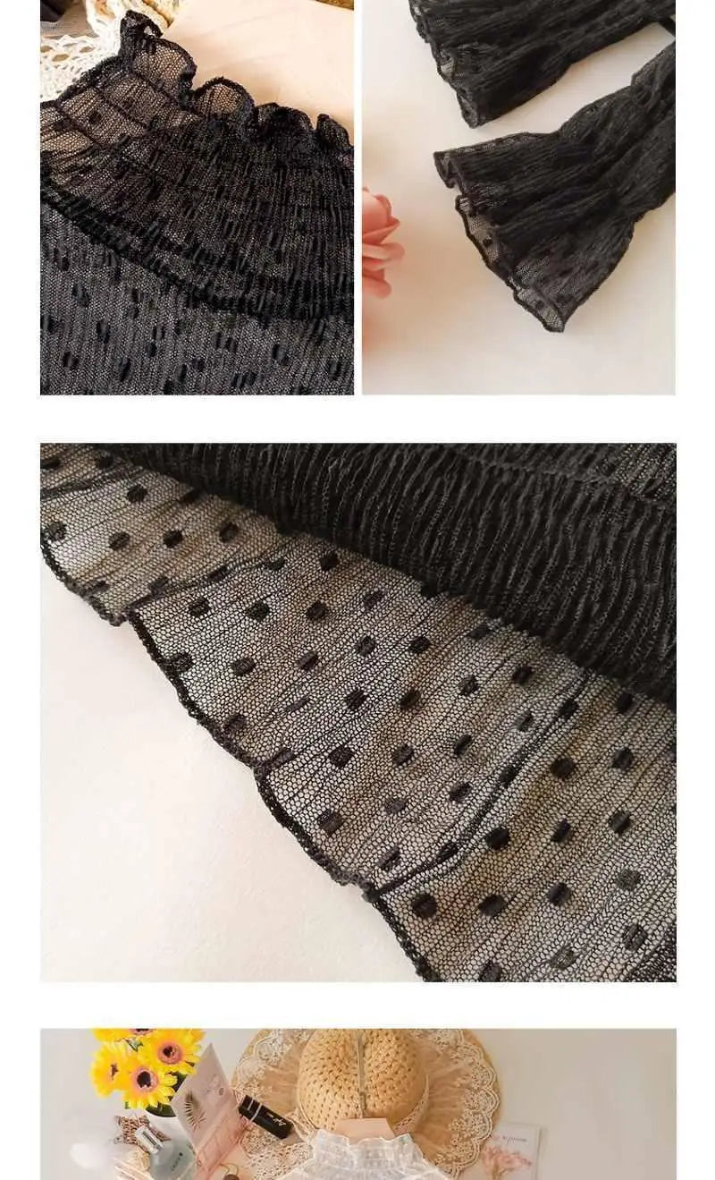 Women's Lace Base Shirt Long Sleeve High Collar Mesh Top 2023 Autumn Fashion Transparent Thin Film Inner Wear Versatile Slim Fit