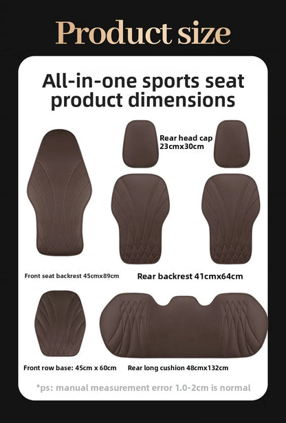Sporty Universal Car Seat Cover Four Season Auto Perforated Leather Breathable Anti-Slip Covers Cushion SUV Car Seat Protection