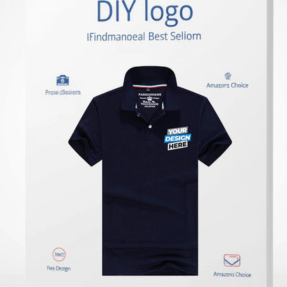 Top Quality Summer Short Sleeve Solid Classic Polo Shirts Custom Printed Design Photo Logo For Business Staff Company Uniform
