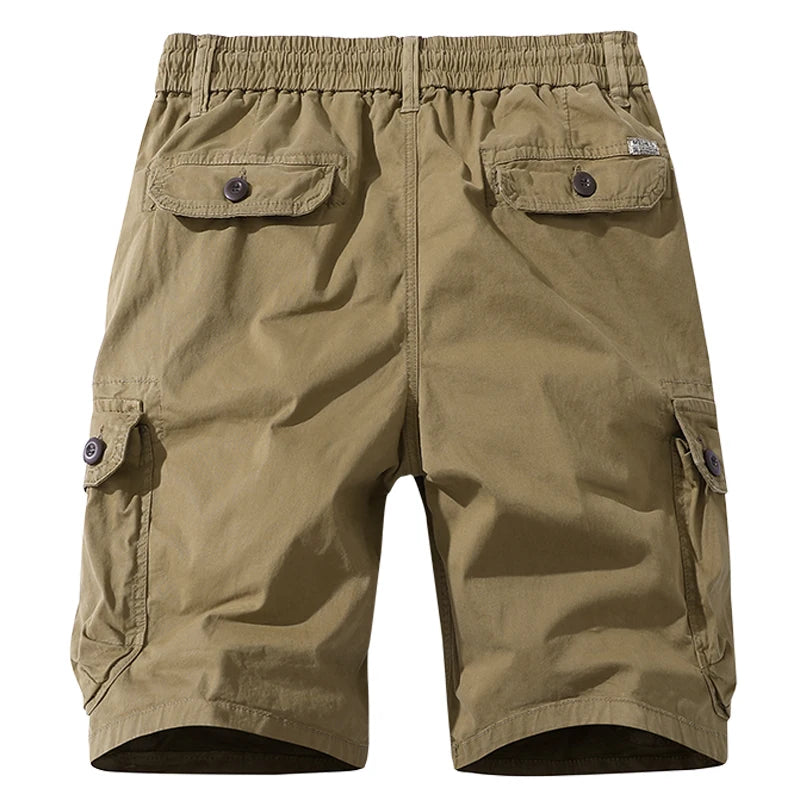 New Summer Men Cotton Cargo Shorts Men Fashion Bermuda Beach Jogger Shorts Men Casual Elastic waist Shorts Male Dropshipping