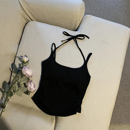 Hot ort Sve Crop Top Women's Faion Slim Fit Bal Vest Summer Outerwear Cotton Blend Comfortable Breathable Tank Top