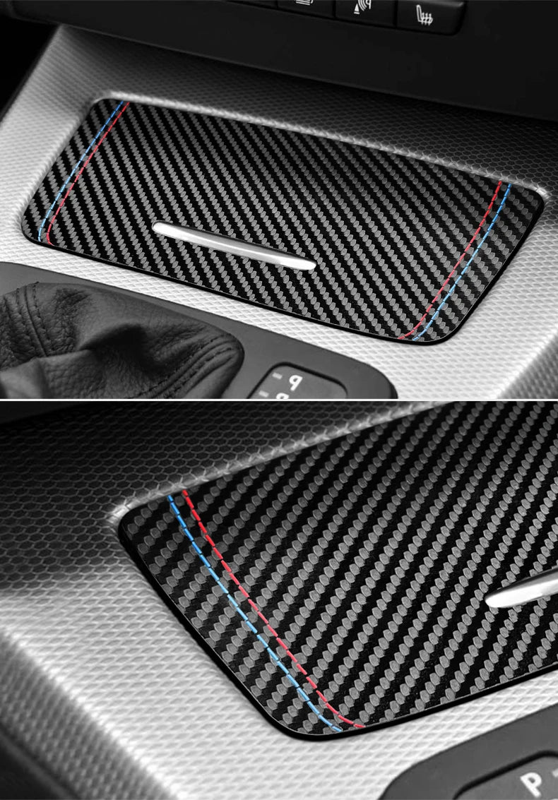 For BMW E90 E92 E93 Made of Alcantara/Carbon Fiber Leather Center Console Storage Box Cover Trim Sticker Car Interior Accessory