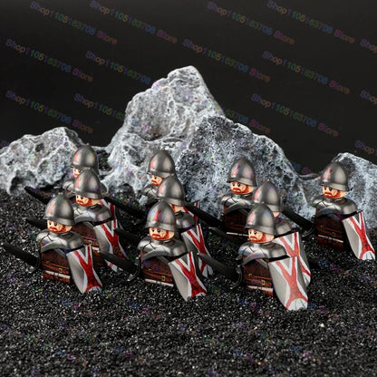 Medieval Knights Building Blocks Warrior Soldiers Crusaders Hospital Teutonic Knight Legion Figures Block Toys Accessories