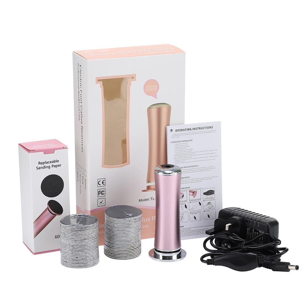 Electric Foot Callus Remover Machine Professional Pedicure Tool For Dead Skin And Heels Cuticle Removal 60 Replacement Sandpaper
