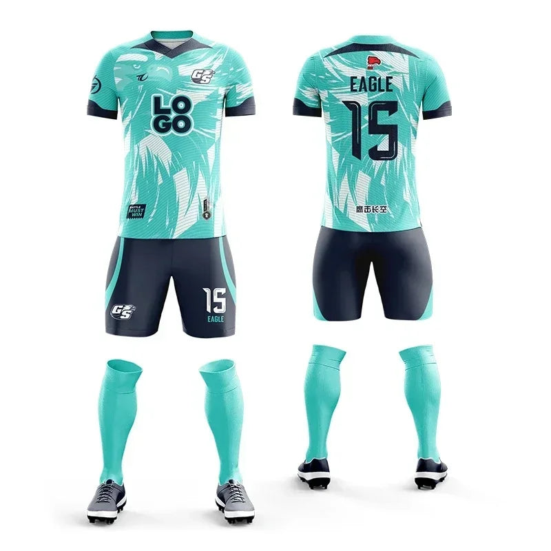 Custom Sublimation Football Jersey Sets Breathable Football Uniform Team Soccer Jersey Set Training Soccer Uniform For Men