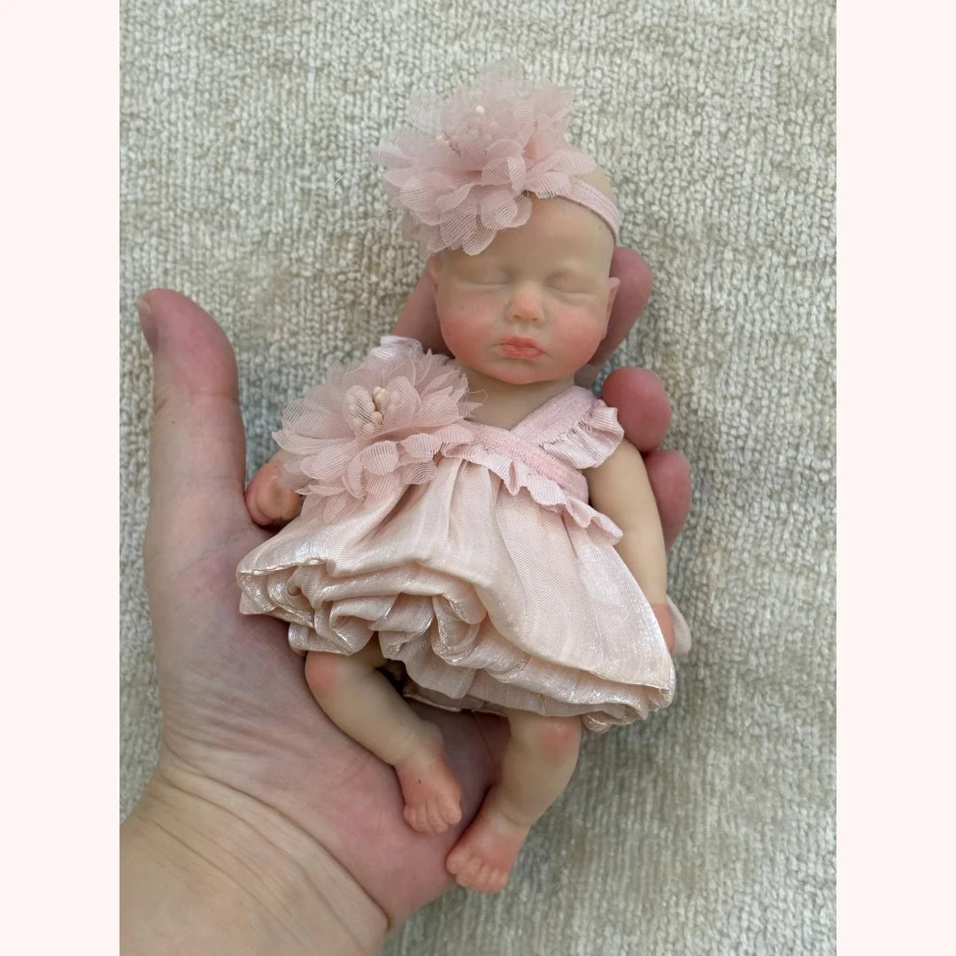 6Inch/15CM Full Body Silicone Bebe Mini Reborn Girl Doll Waterproof bebe reborn de silicona Handmade Lifelike Newborn Dolls