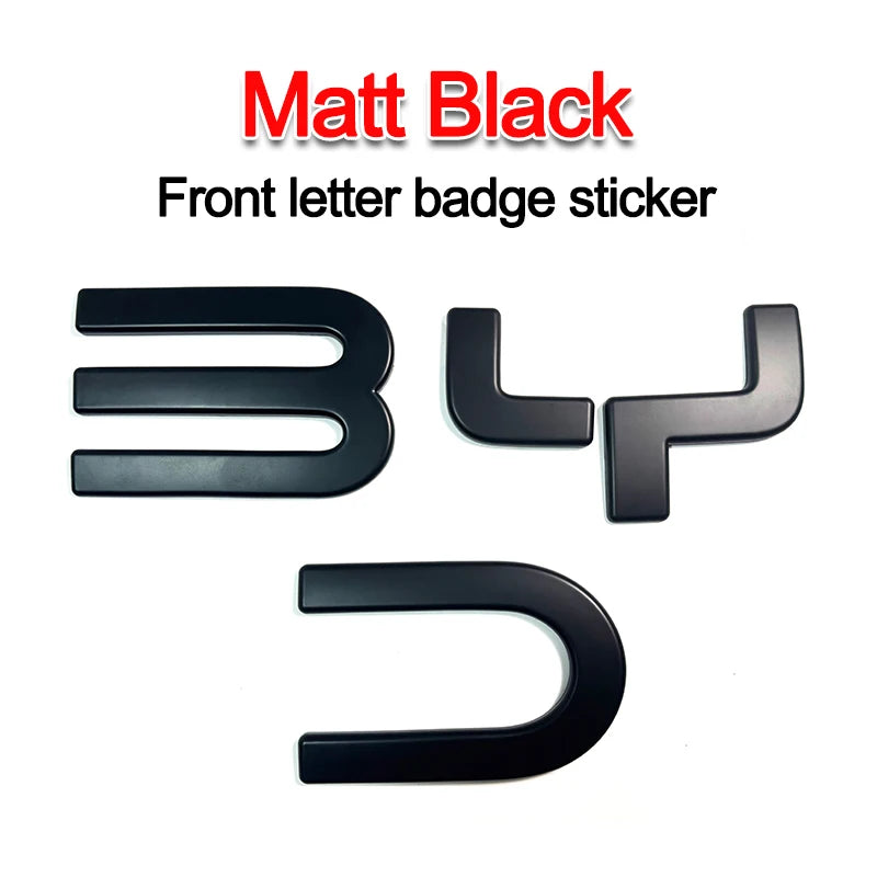 BYD Shark 6 3Pcs ABS Black Special & Limited Edition 3D Car Body Badge Sticker Front Grille Emblem Decal Car Accessories