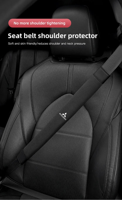 2Pcs Car Seat Belt Cover Shoulder Protector Auto Accessories For Mitsubishi Eclipse Lancer Outlander Pajero Ralliart Star Mirage