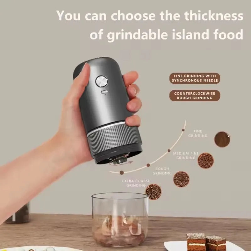 Zai Xiao Electric Coffee Machine Portable One-button Start Automatic Power Off Rechargeable Small Coffee Bean Grinder New