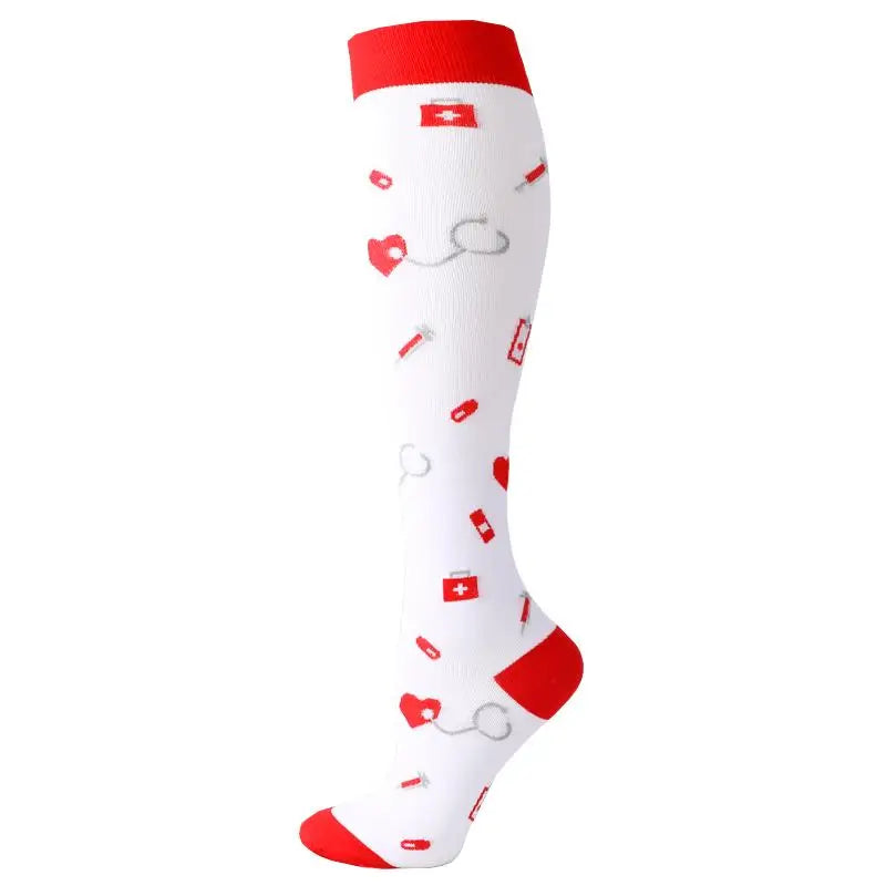 58 Styles Compression Socks 30 Mmhg Heart Star Stripe Socks New Unisex Golfs Tube Thigh Men Outdoor Long Pressure Stockings