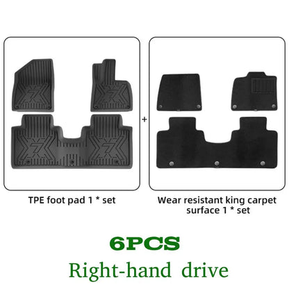 Car Floor Mats For 5 Seats Zeekr 7X 2024 2025 2026 All-Weather Cargo Liner Trunk Mat TPE Waterproof Floor Liner LHD  RHD