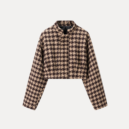 Fashionable Plaid Set 2025 Winter New Women's Personality Class Style Small Fragrance Style Casual Short Sleeve Long Pants