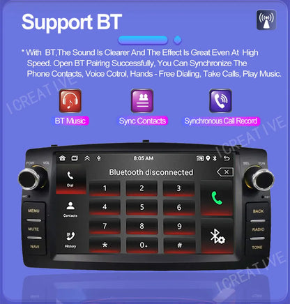 Car Radio Android For Toyota Corolla E120 2003-2006 BYD F3 Carplay Multimedia 7'' Player 2Din Autoaudio Head Unit Navigation GPS