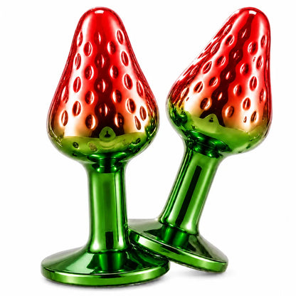Strawberry Metal Anal Beads Butt Plug Set Small Medium Large Wearable Anal Plug Jewelry Anal Sex Toy For Man Woman