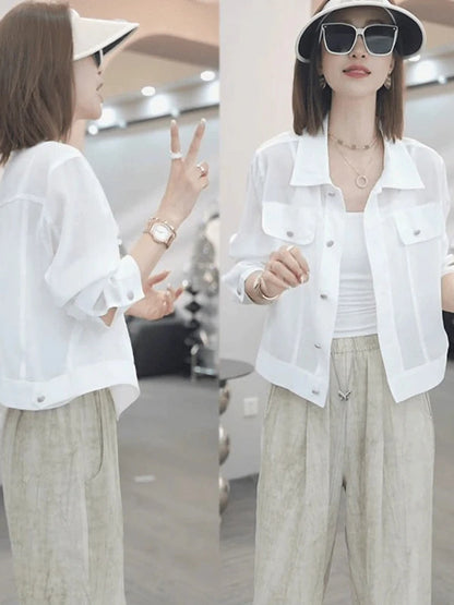 Fashionable Thin Short Sun Protection Clothes 2026 Spring New Women's Design Small Size Coat Korean Style Commute Wind
