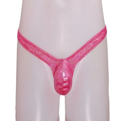 Laser Colorful Men's G-string Underwear Sexy Men's Briefs U Convex Male Underpants Low Waisted Thong Private Party club Panties