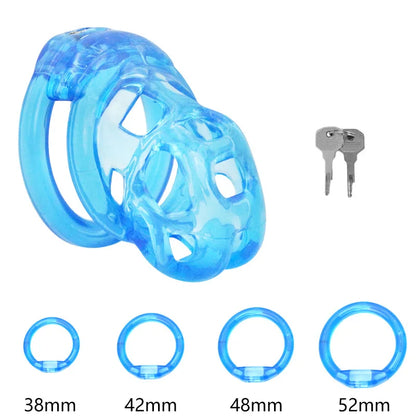 Soft Silicone Chastity Cage Device Anti-Cheating Penis Lock with 4 Size Cock Rings Penis Restraints for Men Discreet Sex Toys