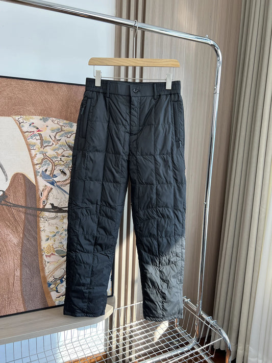 Men's Winter Comfortable Pure Color Casual down Pants 90 Duck down Long Trousers Fashionable Youth Style Outerwear